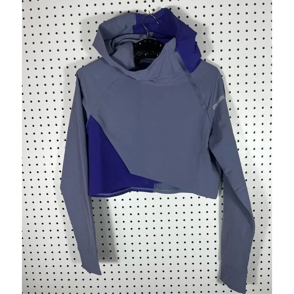 Gymshark Asymmetrical Cropped Performance Hoodie Jacket size S